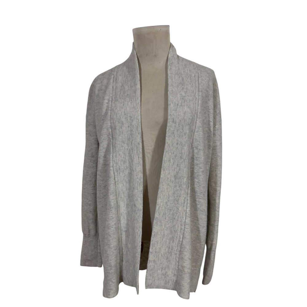 GAP‎ Women's Light Heather Gray Knit Cardigan Sweater Duster Size S Wool Blend
